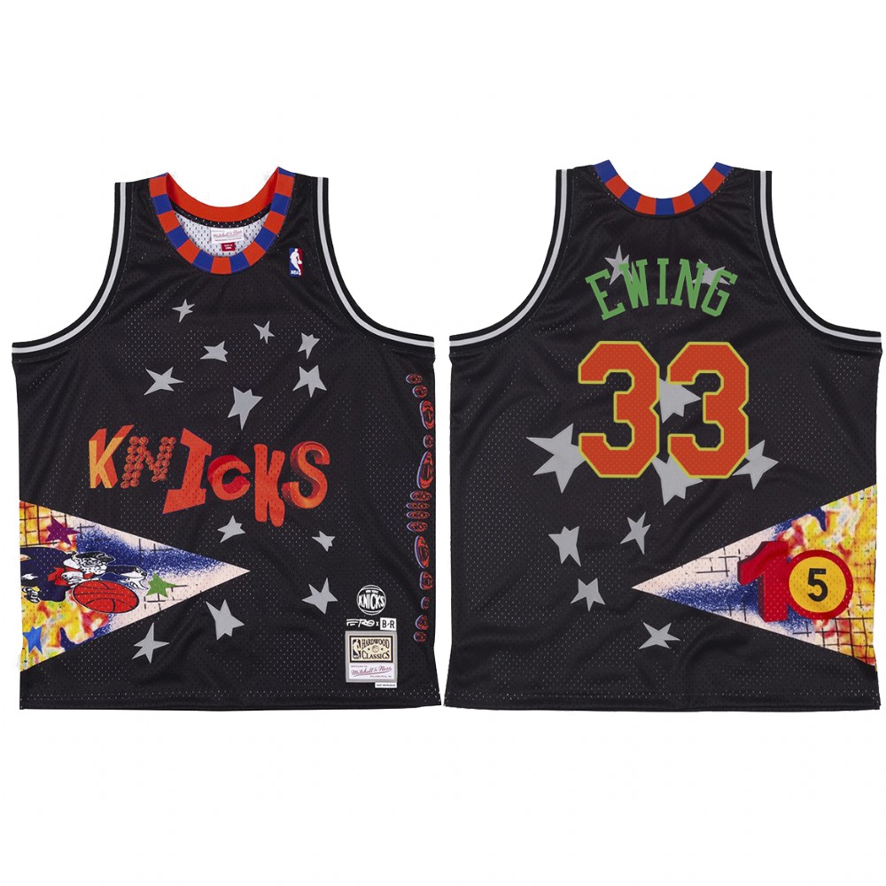 New York Knicks BR Remix Patrick Ewing #33 Black Jersey