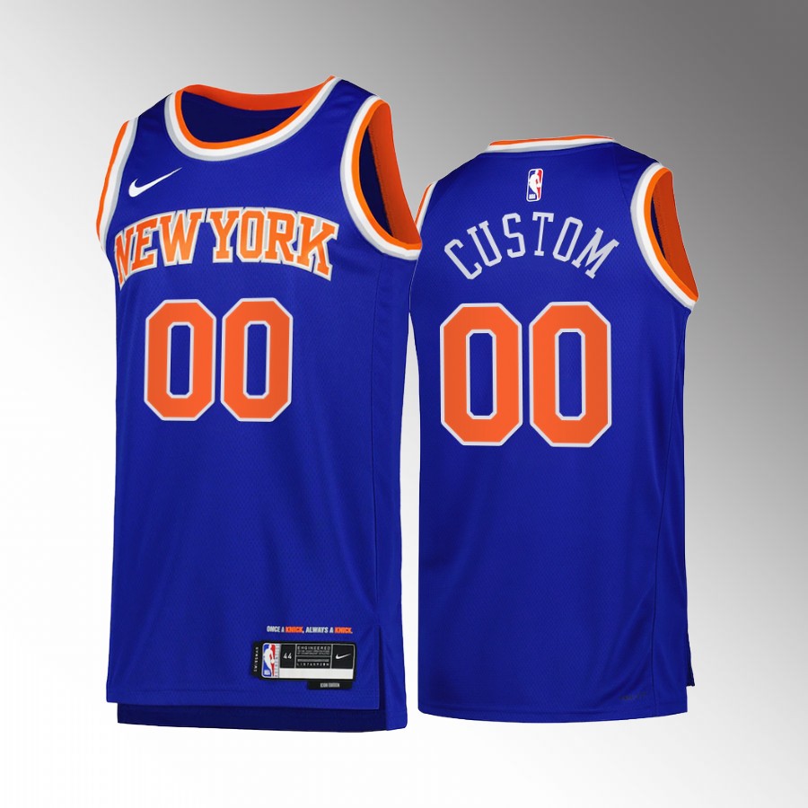 New York Knicks Custom #00 Blue Icon Edition Jersey 2022-23 Swingman