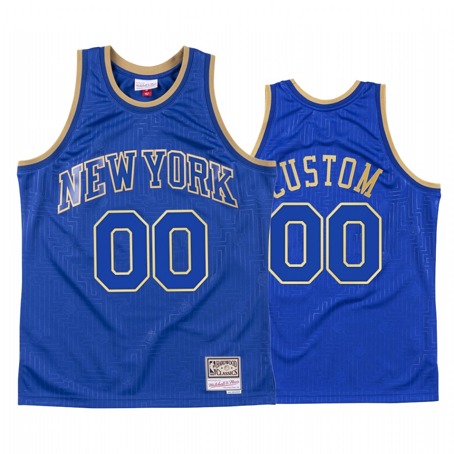 New York Knicks Custom 2020 CNY Royal Throwback Jersey