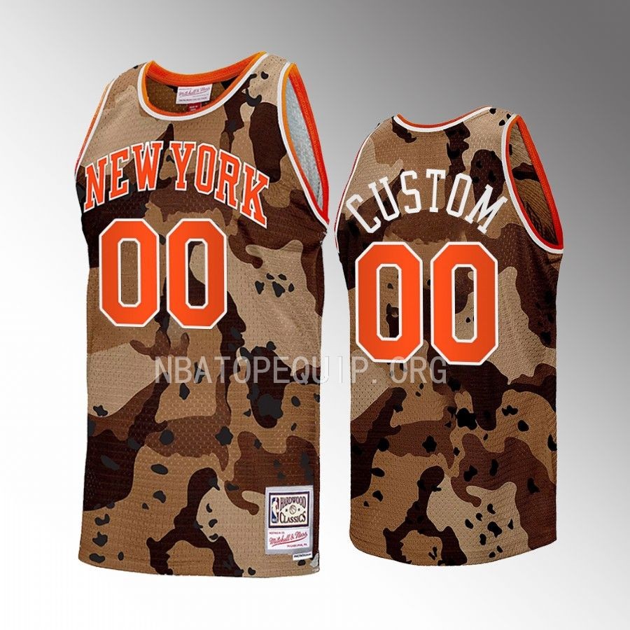 New York Knicks Custom Camo Mitchell Ness Men Jersey HWC Swingman