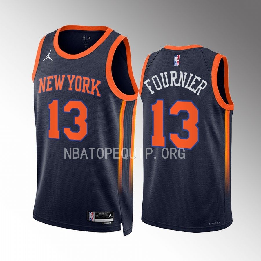 New York Knicks Evan Fournier 2022-23 Statement Edition Navy #13 Jersey Swingman