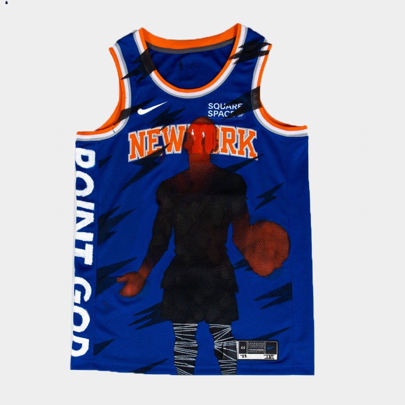 New York Knicks Garden of Dreams Royal Jersey Burning Man