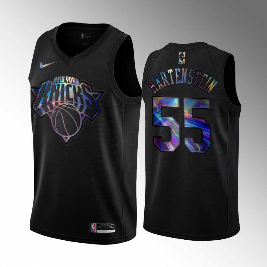 New York Knicks Isaiah Hartenstein #55 Jersey Iridescent Holographic Black Limited
