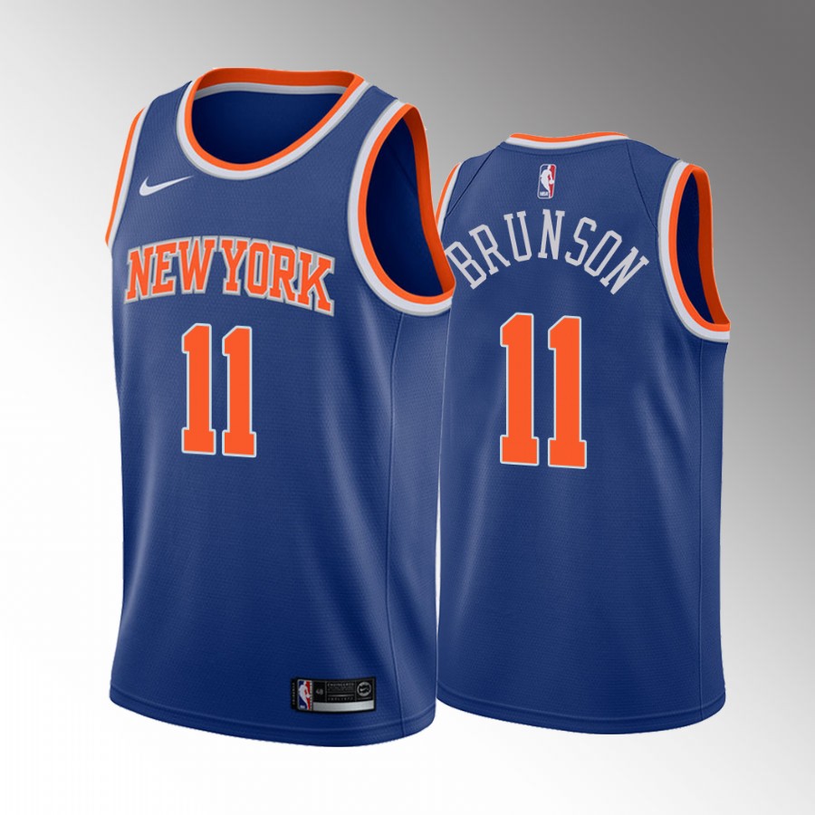 New York Knicks Jalen Brunson #11 Icon Edition Blue Jersey