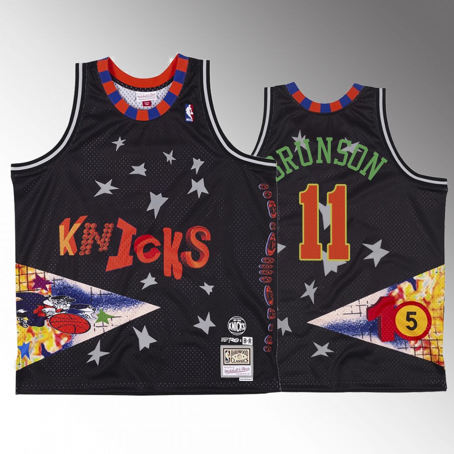 New York Knicks Jalen Brunson BR Remix Jersey #11 Fashion Black Jersey shirt