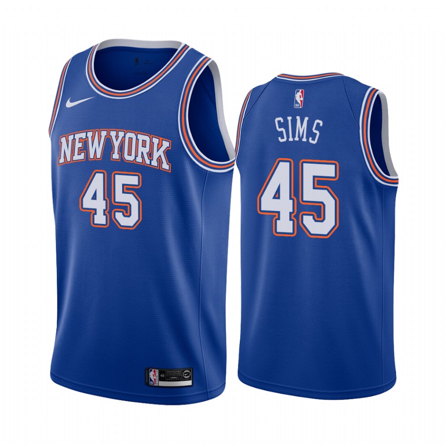 New York Knicks Jericho Sims 2021 NBA Draft #45 Statement Edition Jersey Blue
