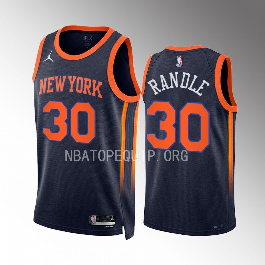 New York Knicks Julius Randle 2022-23 Statement Edition Navy #30 Jersey Swingman