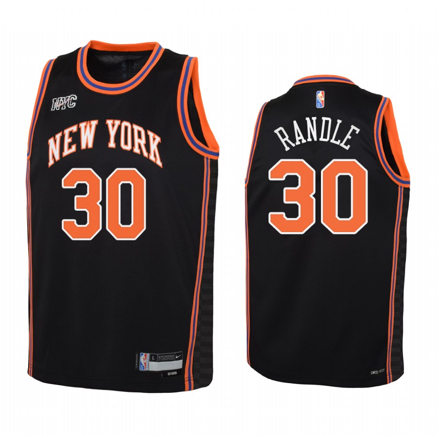 New York Knicks Julius Randle City Edition Black Youth Jersey NBA 75th Season #30