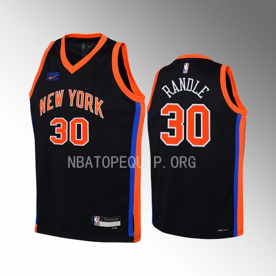 New York Knicks Julius Randle City Edition Black Youth Jersey Swingman #30