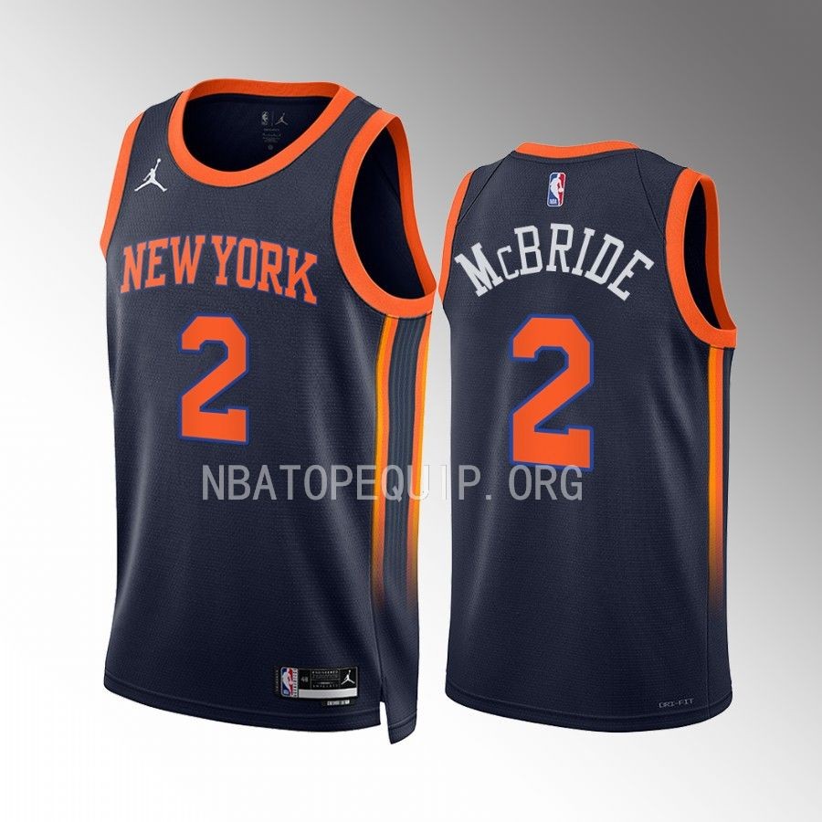 New York Knicks Miles McBride 2022-23 Statement Edition Navy #2 Jersey Swingman