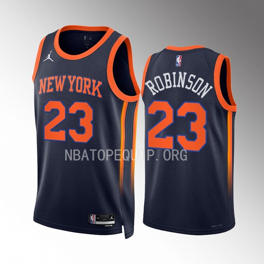 New York Knicks Mitchell Robinson 2022-23 Statement Edition Navy #23 Jersey Swingman