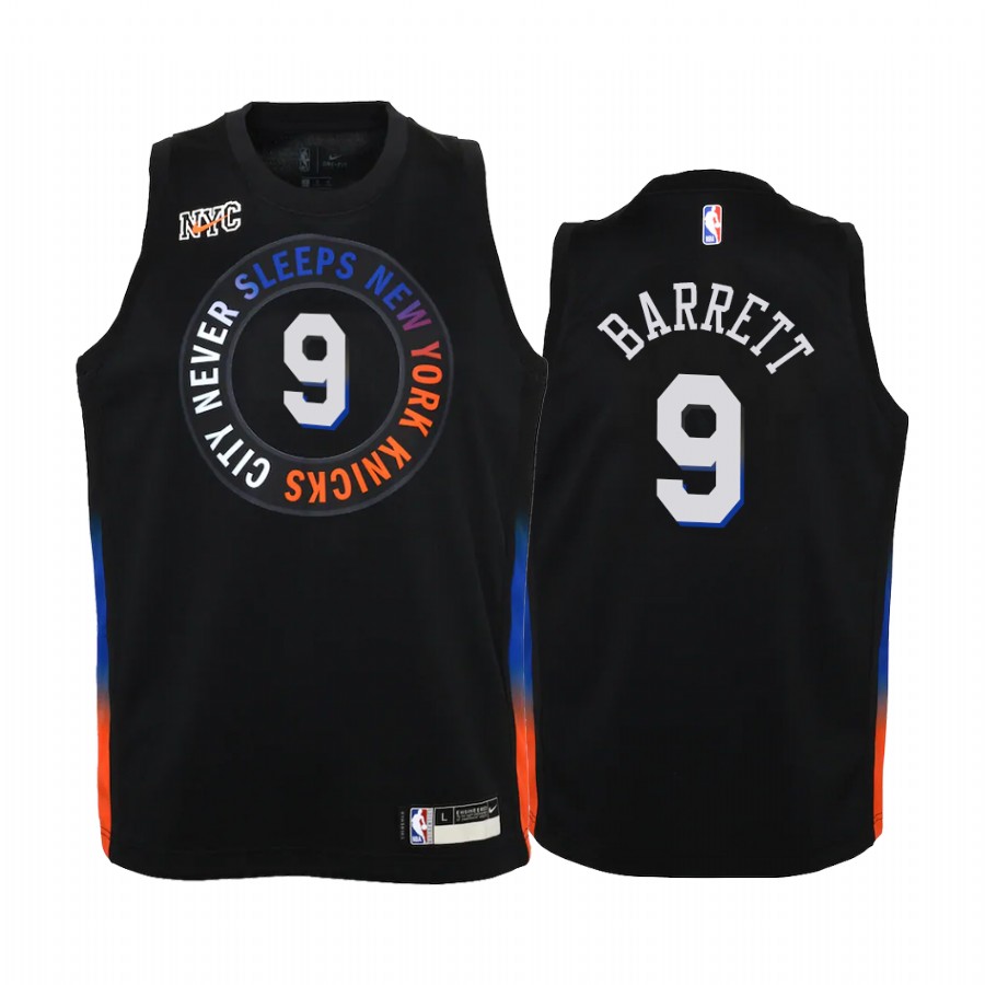 New York Knicks RJ Barrett 2020-21 City Edition Black Youth Jersey #9