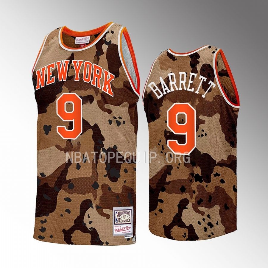 New York Knicks RJ Barrett Camo Mitchell Ness Men Jersey HWC Swingman
