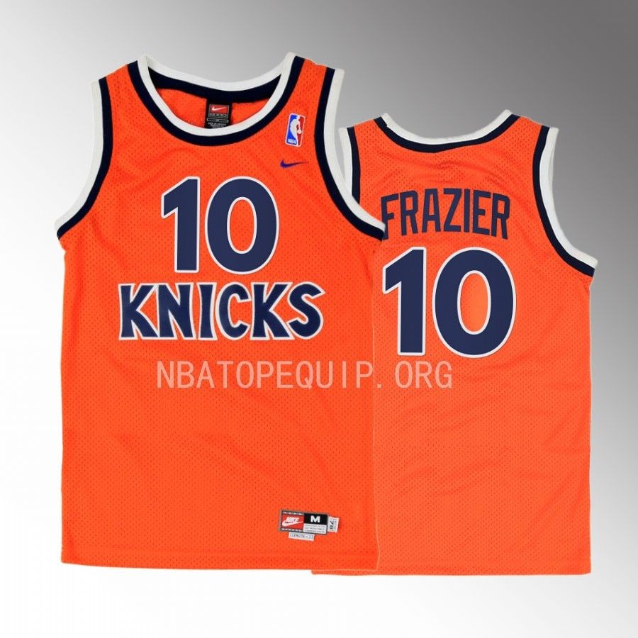 New York Knicks Walt Frazier Orange Throwback Men Jersey