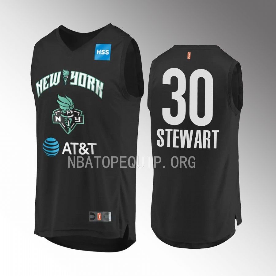 New York Liberty Breanna Stewart Black #30 Primary Men 2x WNBA Champs Jersey