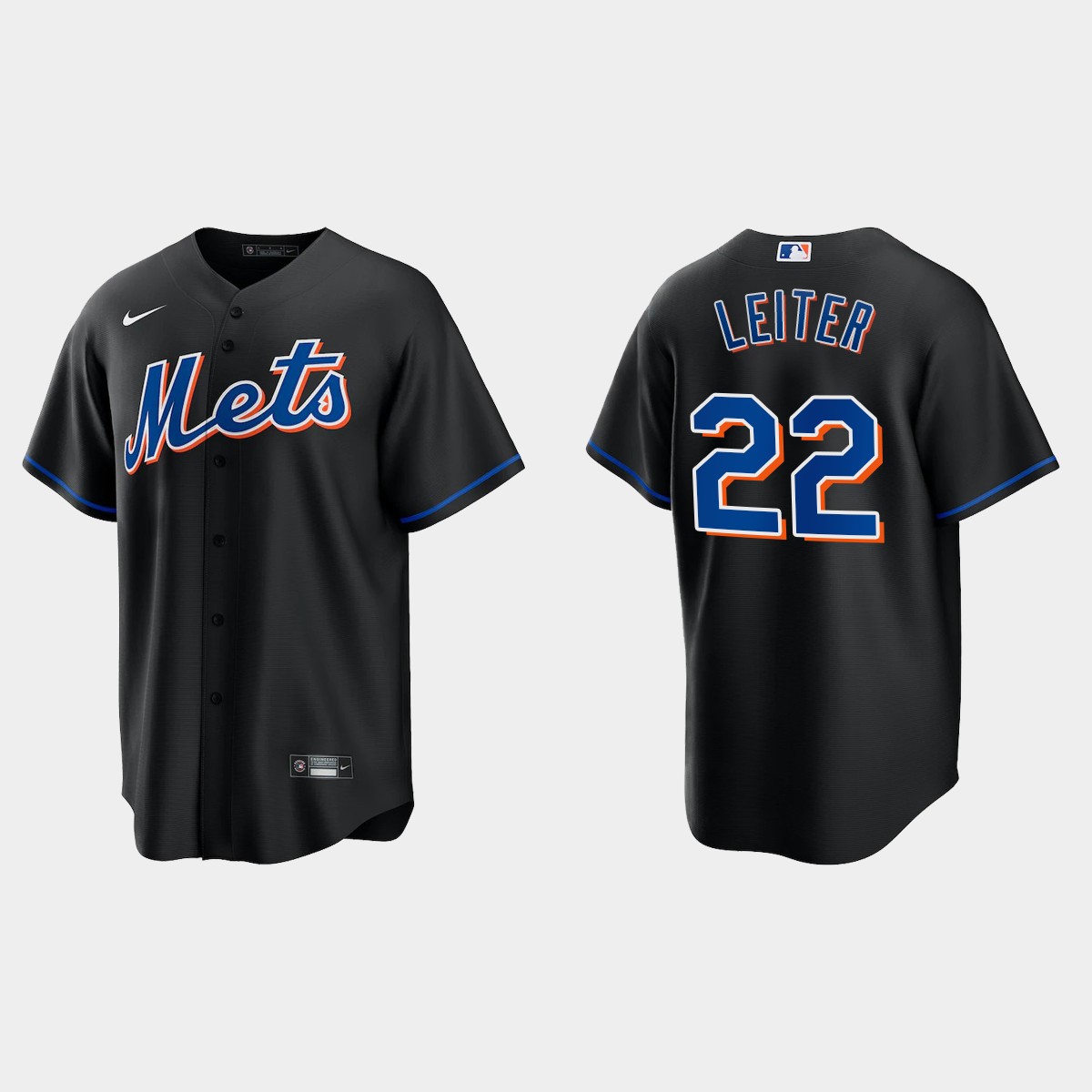 New York Mets Al Leiter Alternate Jersey - Black