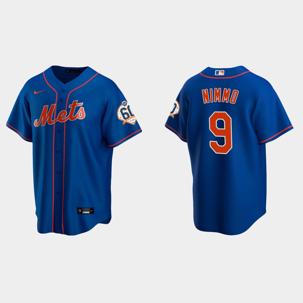 New York Mets Brandon Nimmo 60th Anniversary Alternate Jersey - Royal