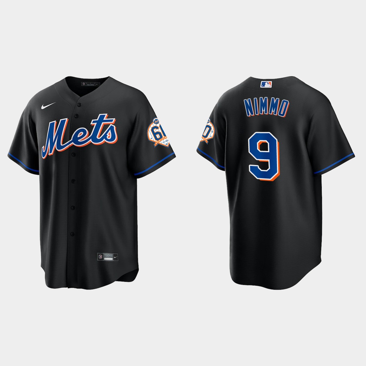 New York Mets Brandon Nimmo 60th Anniversary Jersey - Black