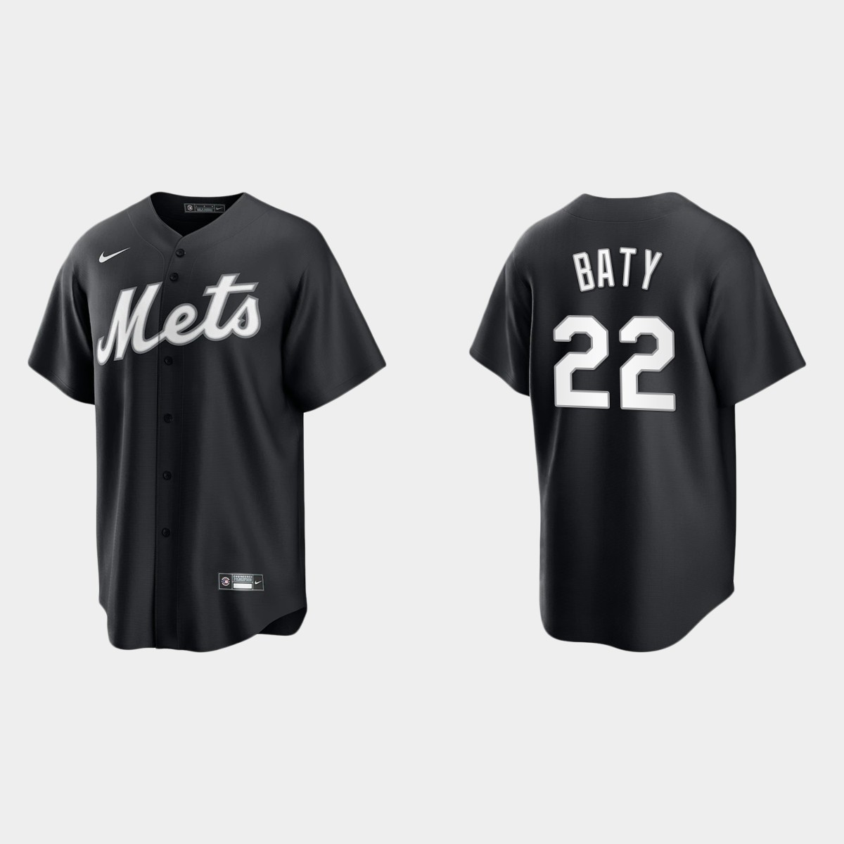 New York Mets Brett Baty Jersey - Black White