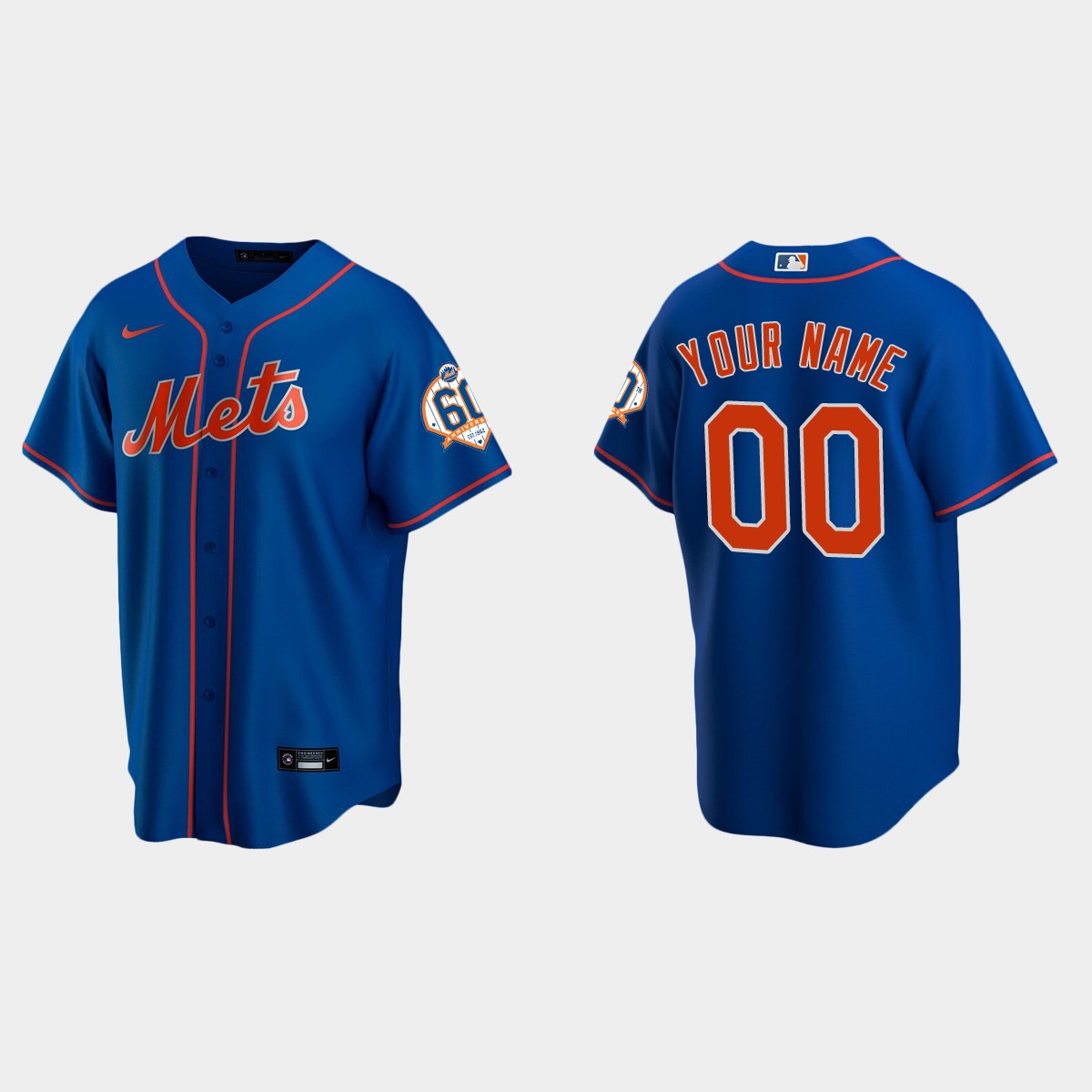 New York Mets Custom 60th Anniversary Alternate Jersey - Royal