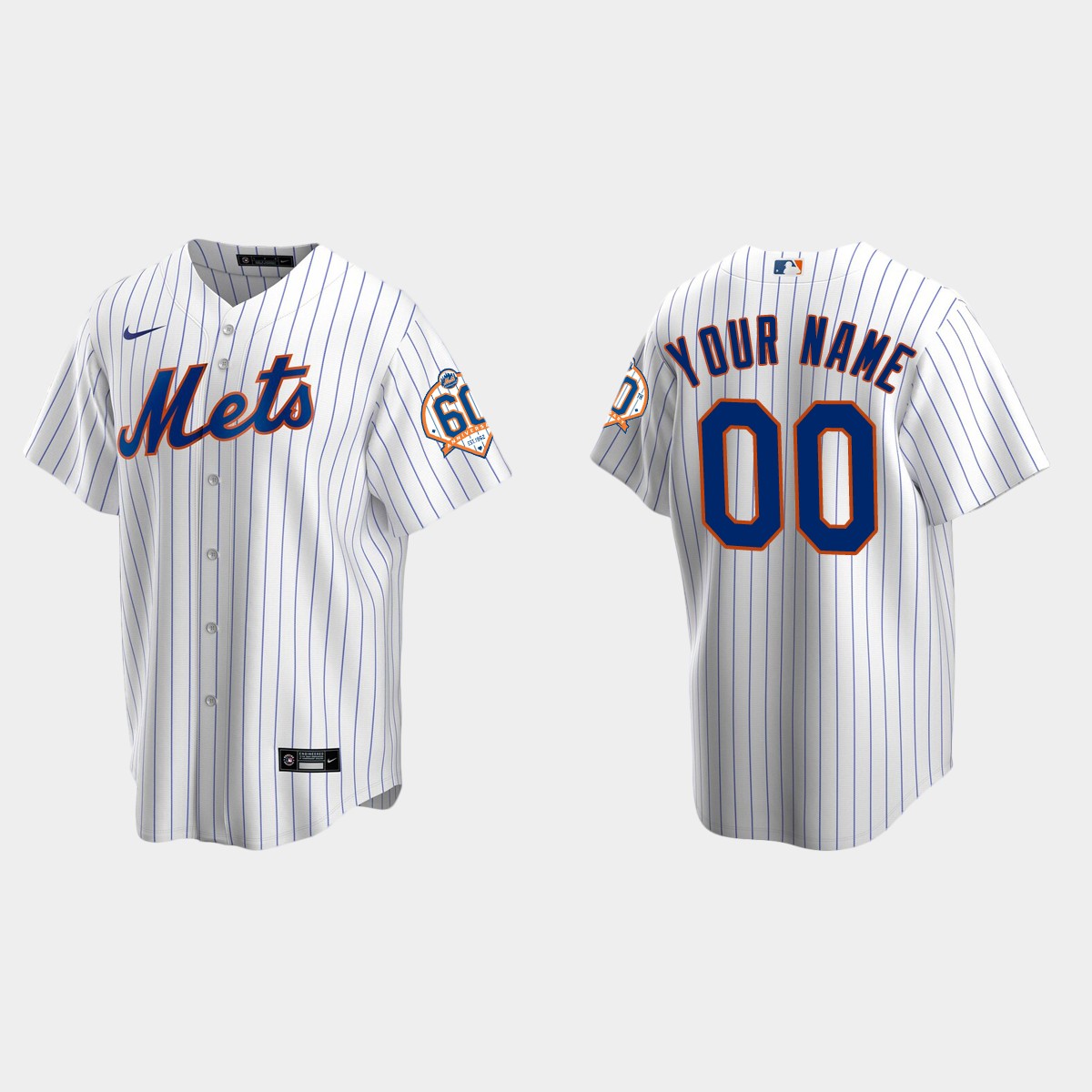 New York Mets Custom 60th Anniversary Jersey - White
