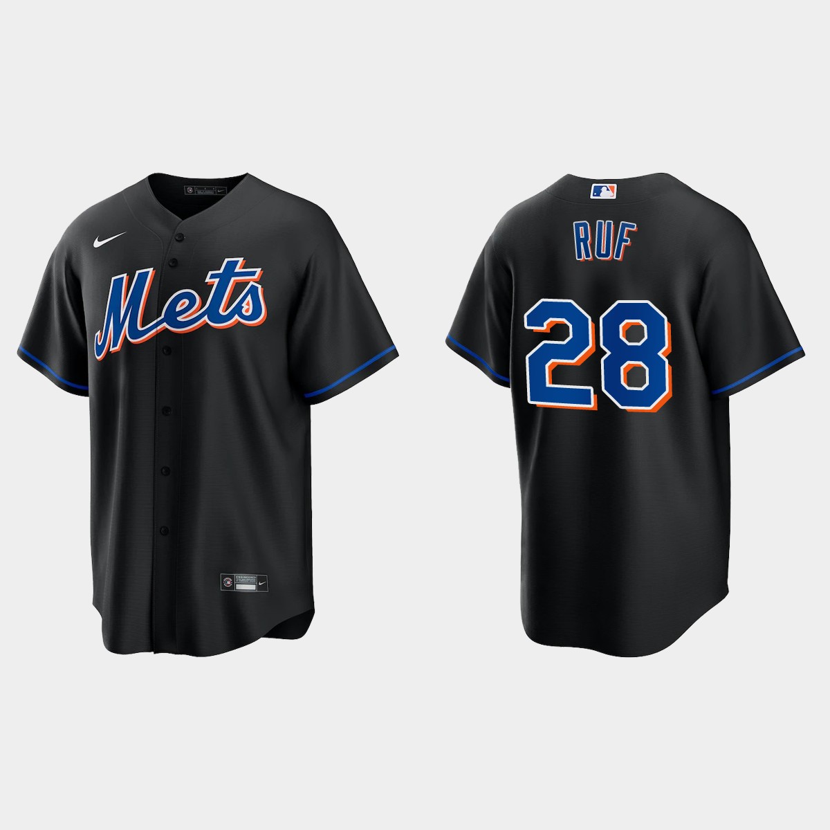 New York Mets Darin Ruf Alternate Jersey - Black