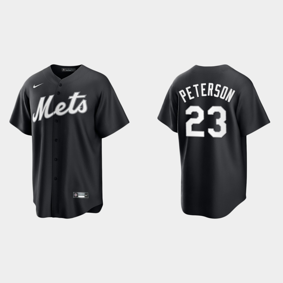 New York Mets David Peterson Jersey - Black White