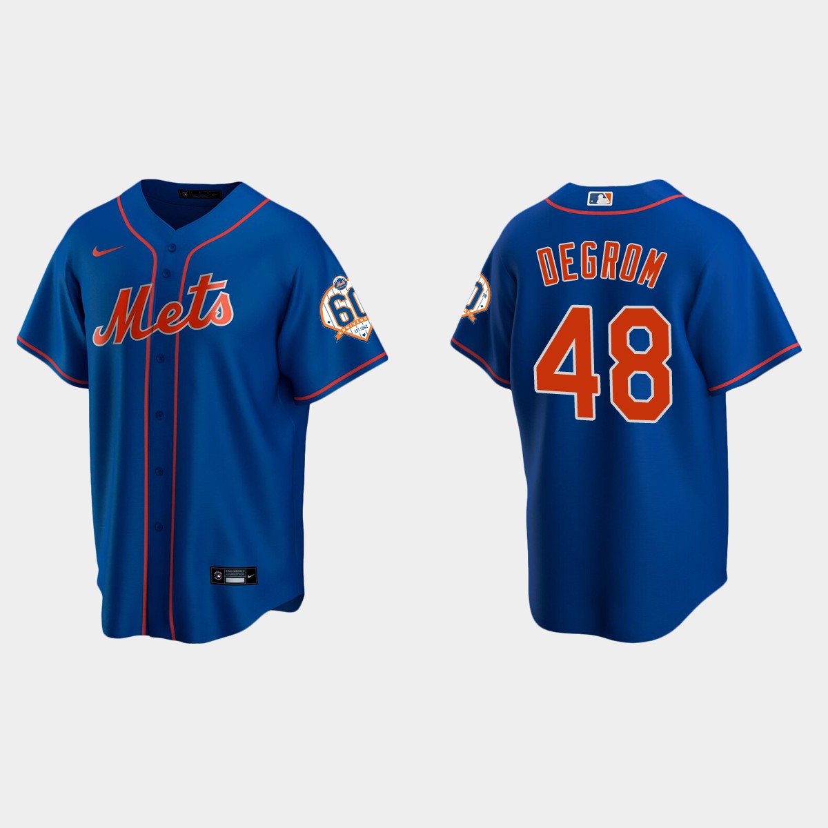 New York Mets Jacob deGrom 60th Anniversary Alternate Jersey - Royal