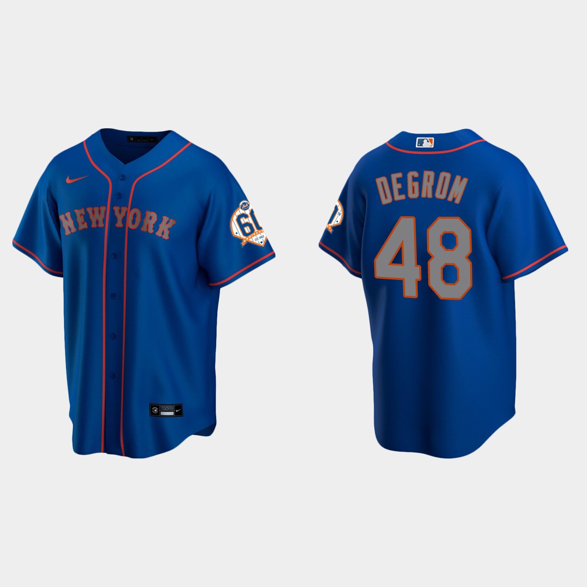 New York Mets Jacob deGrom 60th Anniversary Jersey - Royal