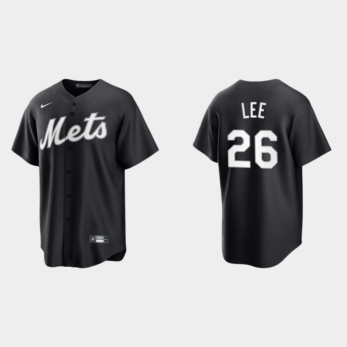 New York Mets Khalil Lee 2021 All Black Fashion Jersey - Black White