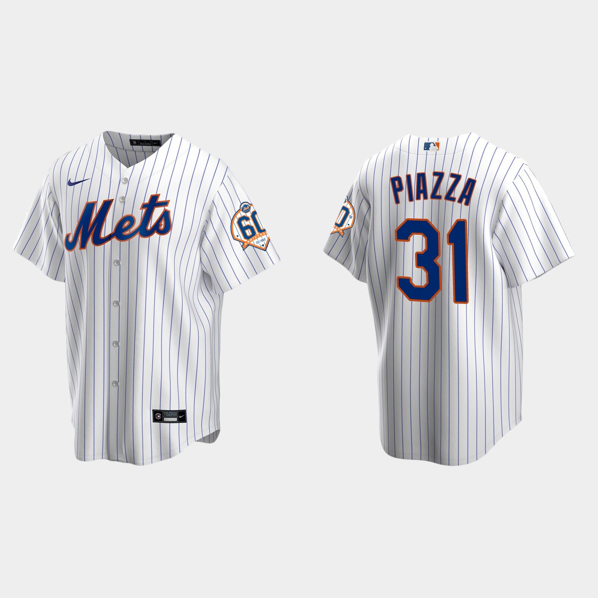 New York Mets Mike Piazza 60th Anniversary Jersey - White