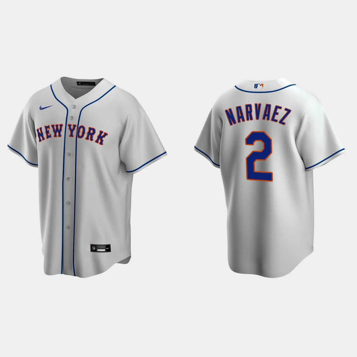 New York Mets Omar Narvaez Road Jersey - Gray