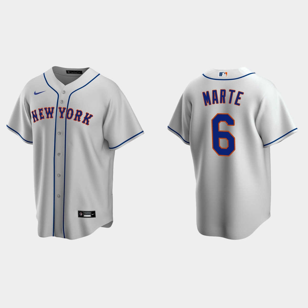 New York Mets Starling Marte Road Jersey - Gray