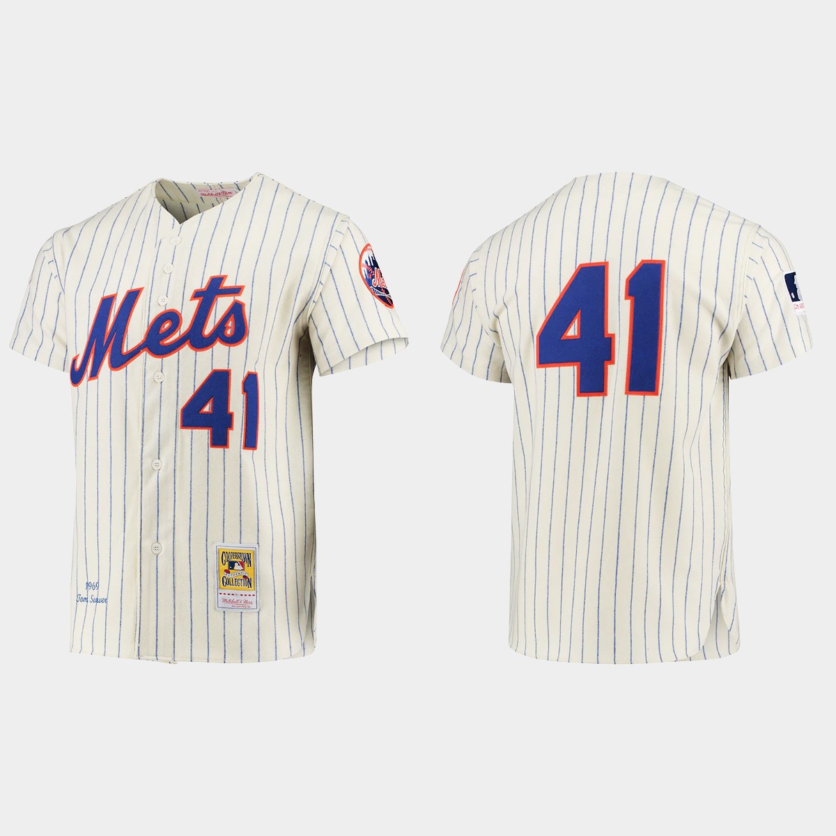 New York Mets Tom Seaver Cooperstown Collection hall of fame Jersey - Cream