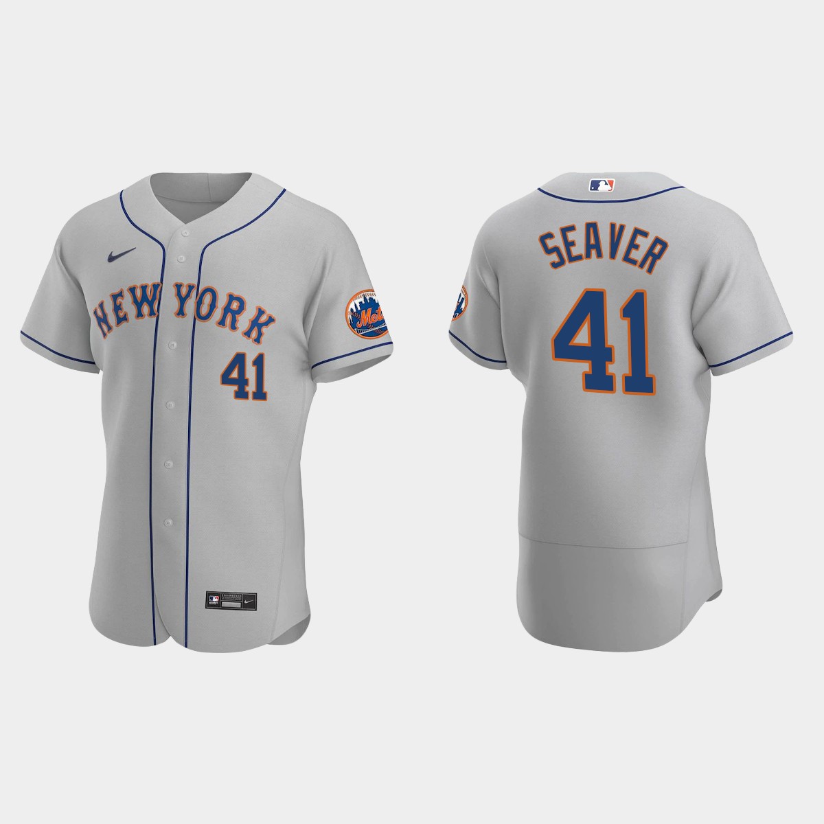 New York Mets Tom Seaver hall of fame retired number 41 Road Jersey - Gray