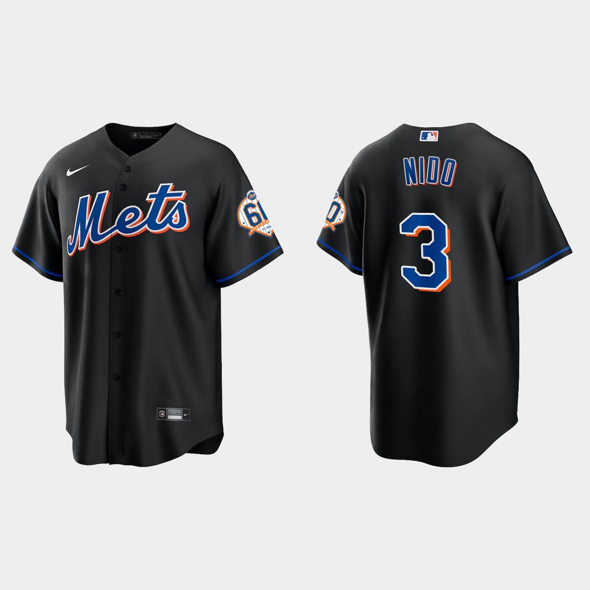 New York Mets Tomas Nido 60th Anniversary Jersey - Black