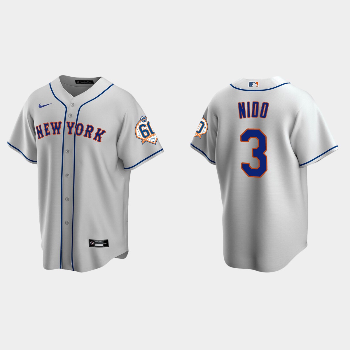 New York Mets Tomas Nido 60th Anniversary Jersey - Gray