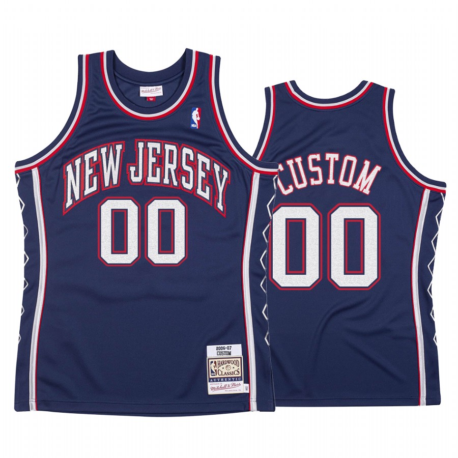 New York Nets Custom #00 Hardwood Classics 2006-07 Jersey Men's