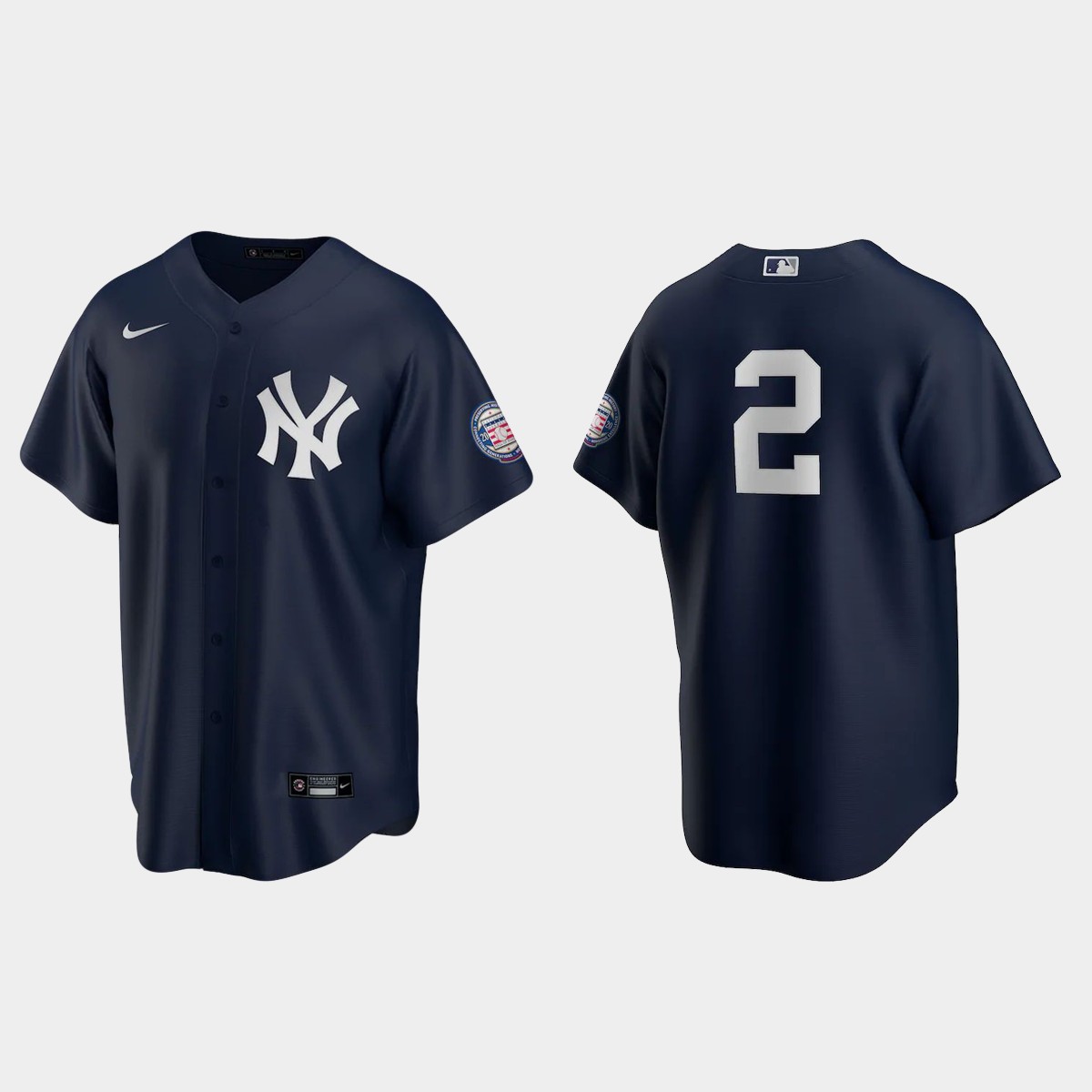 New York Yankees #2 Derek Jeter Navy 2020 Hall of Fame Induction Alternate Jersey