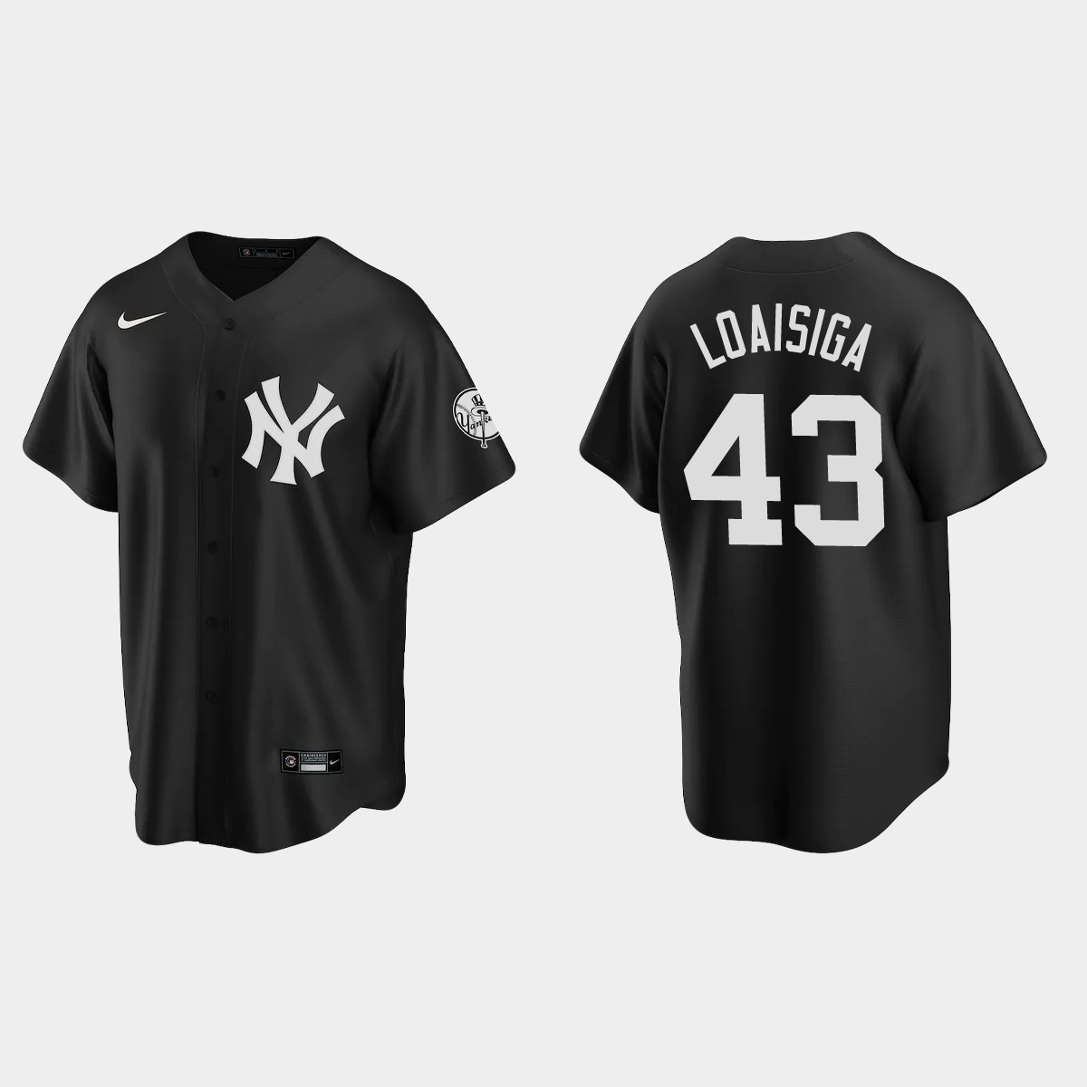 New York Yankees #43 Jonathan Loaisiga Fashion Jersey - Black