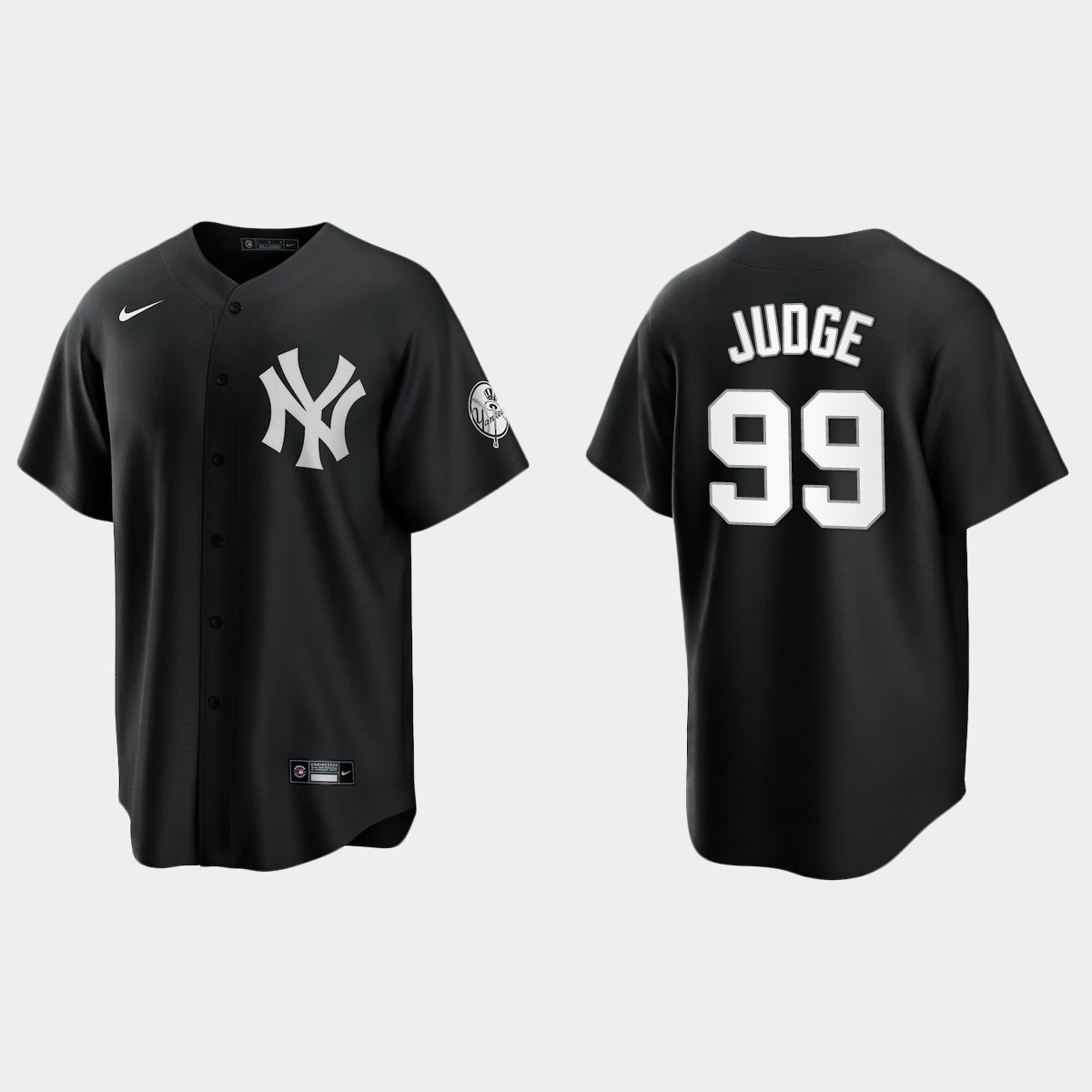 New York Yankees Aaron Judge 2021 All Black Fashion Jersey - Black White