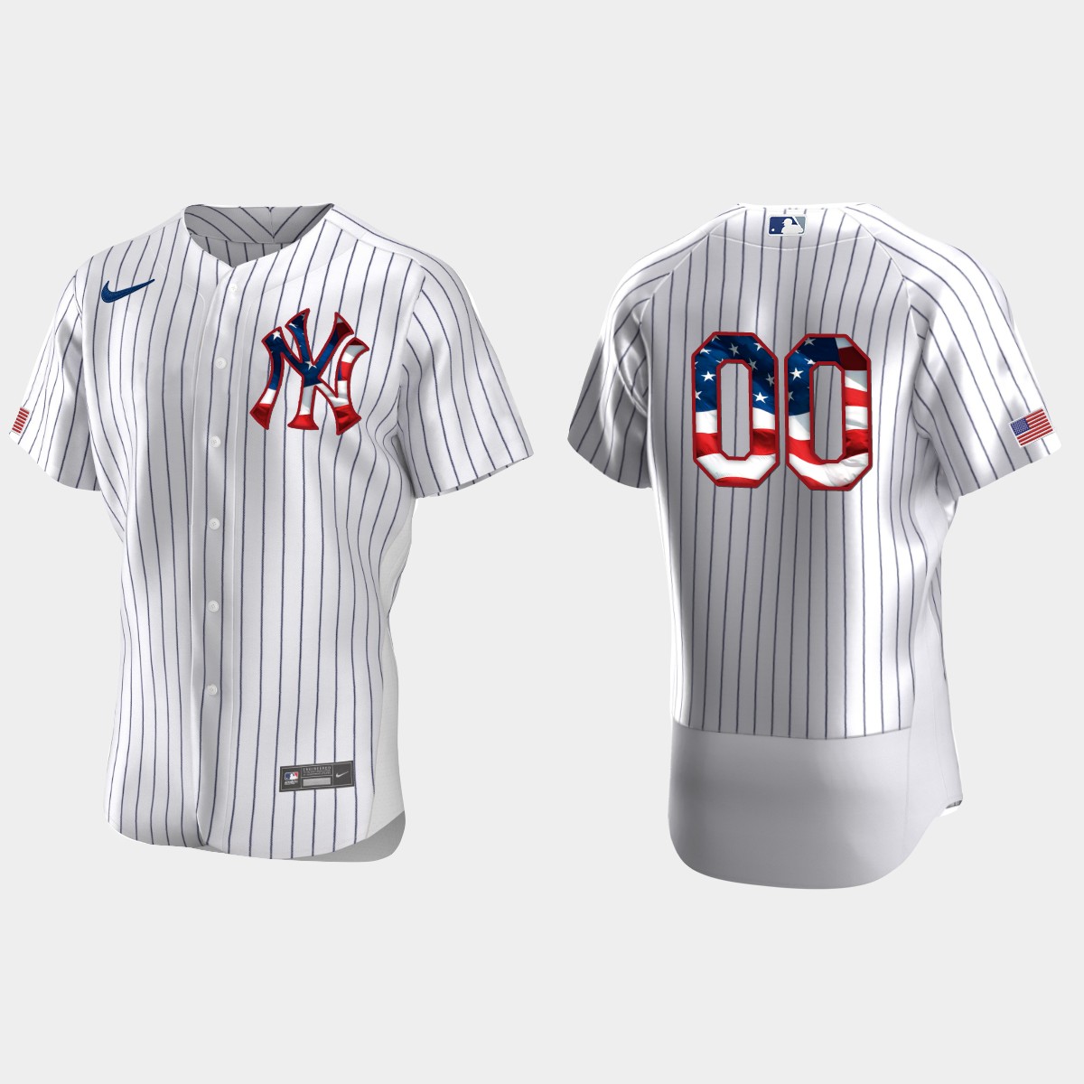 New York Yankees Custom 2020 Stars And Stripes 4th of July Jersey - White