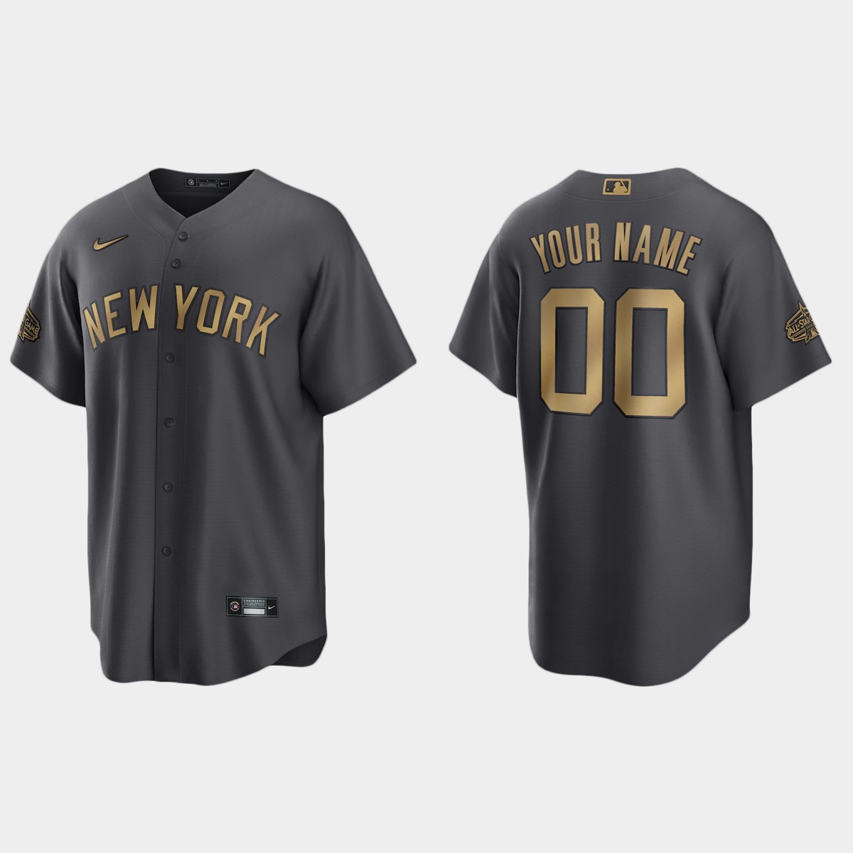 New York Yankees Custom 2022 MLB All-Star Game Jersey - Charcoal