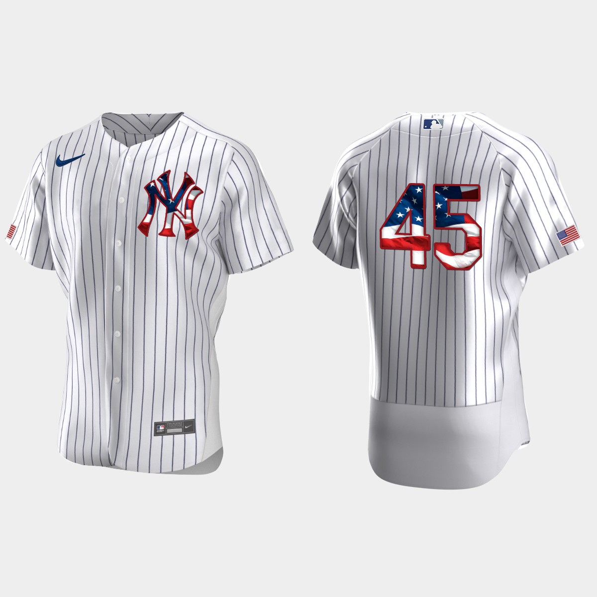 New York Yankees Gerrit Cole 2020 Stars And Stripes 4th of July Jersey - White