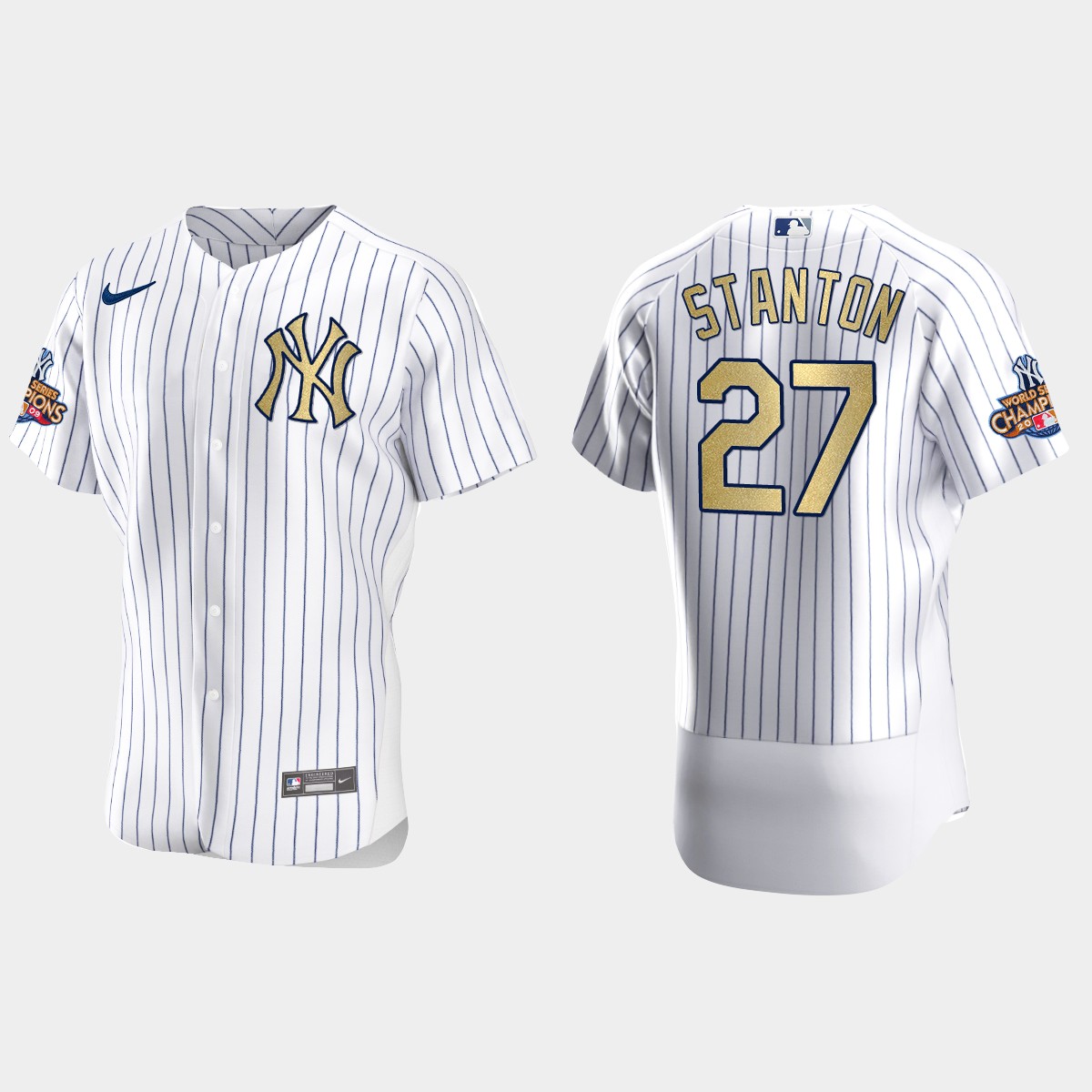 New York Yankees Giancarlo Stanton White Gold 2009 World Series Champions Jersey