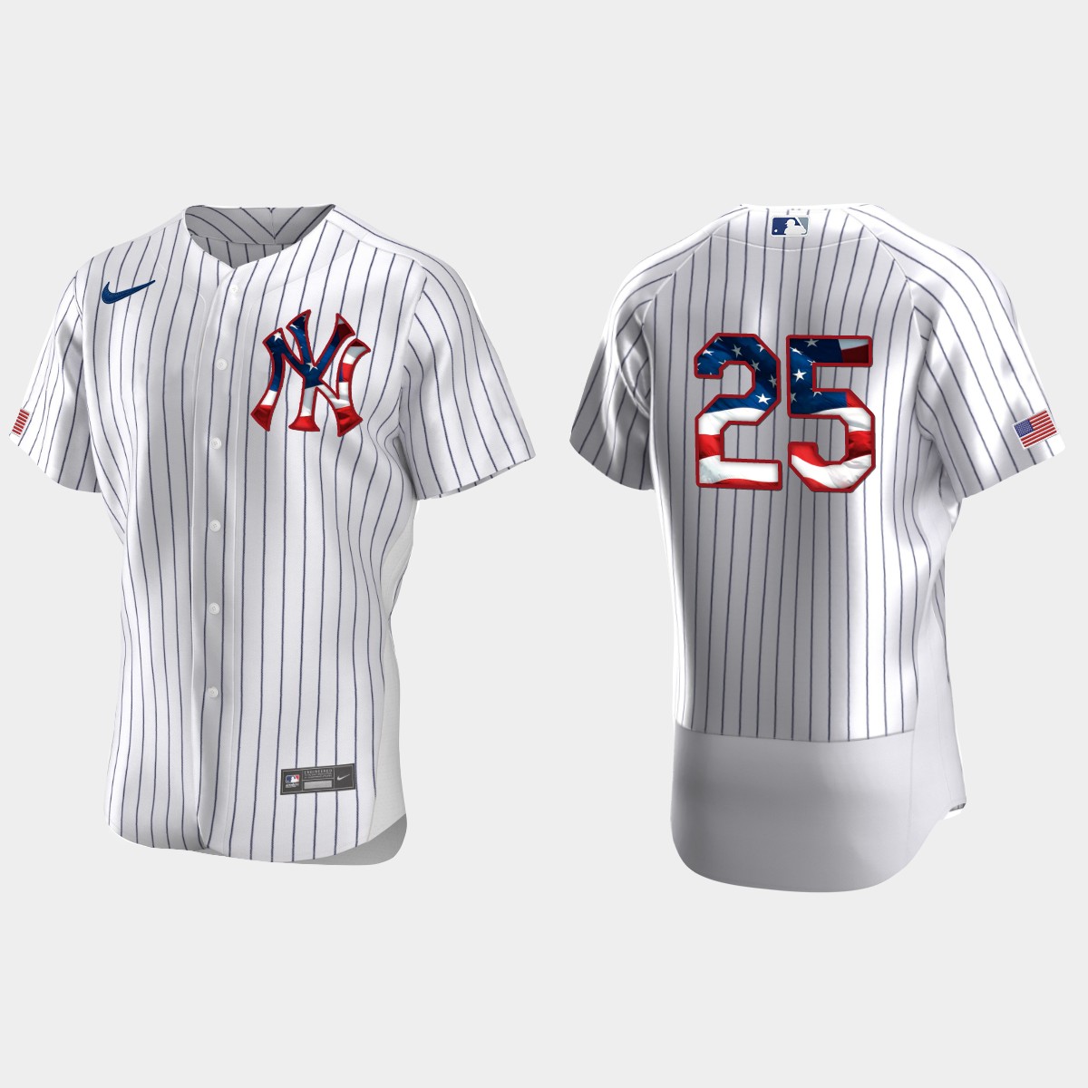 New York Yankees Gleyber Torres 2020 Stars And Stripes 4th of July Jersey - White
