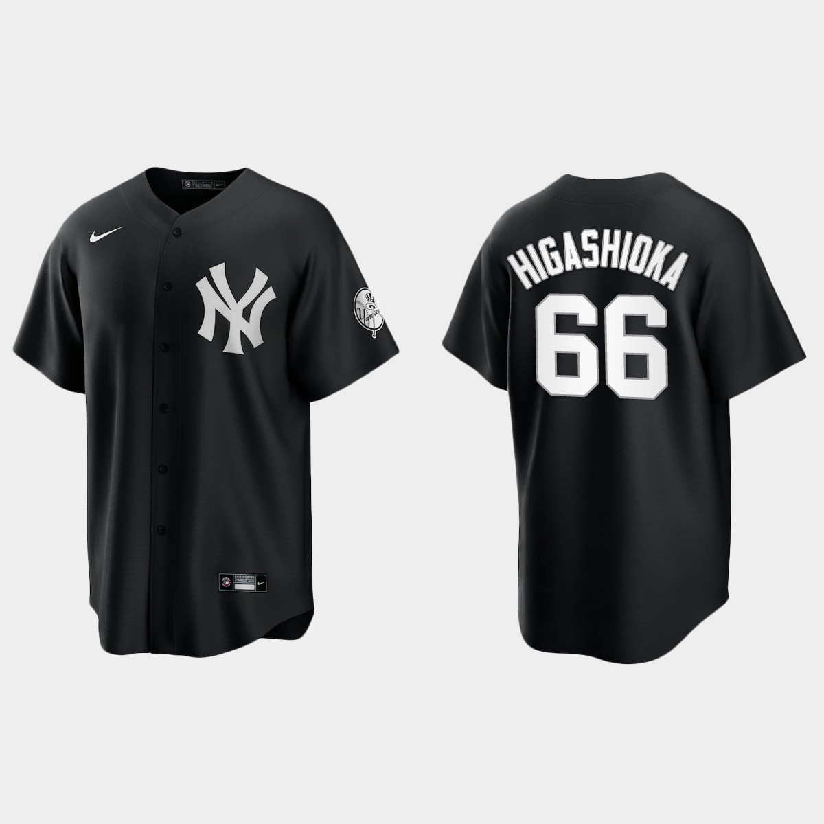 New York Yankees Kyle Higashioka 2021 All Black Fashion Jersey - Black White