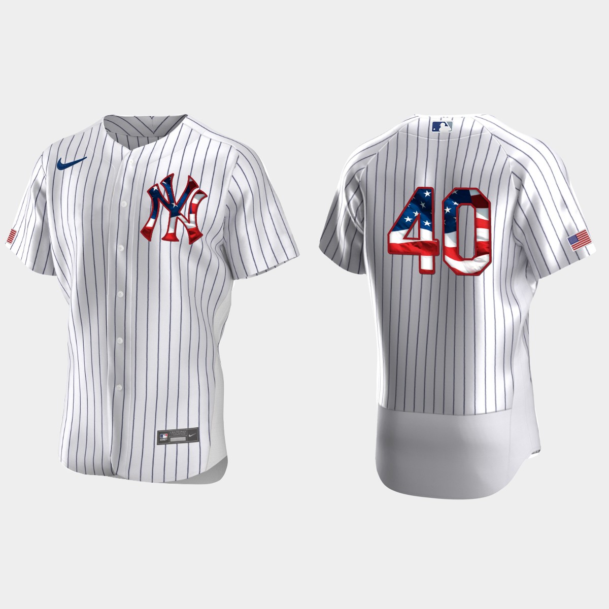 New York Yankees Luis Severino 2020 Stars And Stripes 4th of July Jersey - White