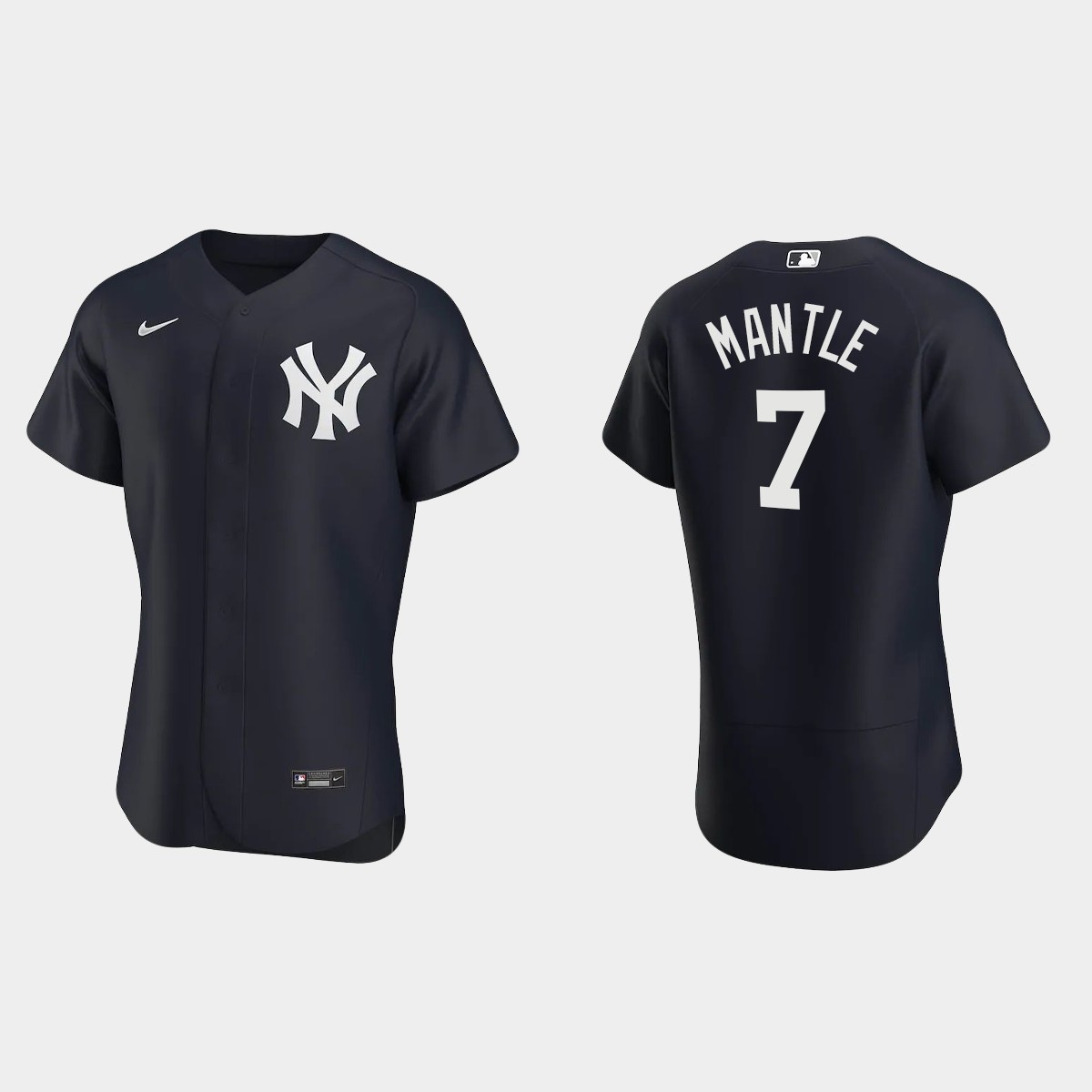 New York Yankees Mickey Mantle #7 Navy Team Logo 2020 Alternate Jersey