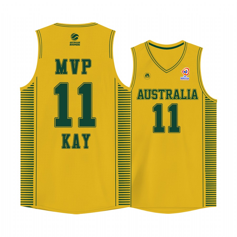 Nick Kay #11 Australia 2022 FIBA Baketball World Cup ASIA MVP Gold Jersey
